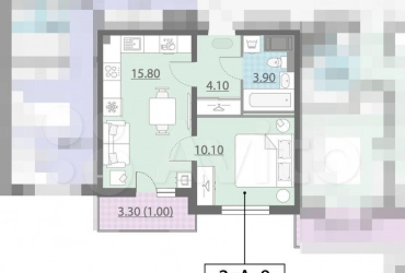 1-к квартира, 34.9 м², 23/26 эт.